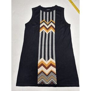 Missoni for Target 20th Anniversary Knit Chevron Dress Tunic L Black Retro Mod
